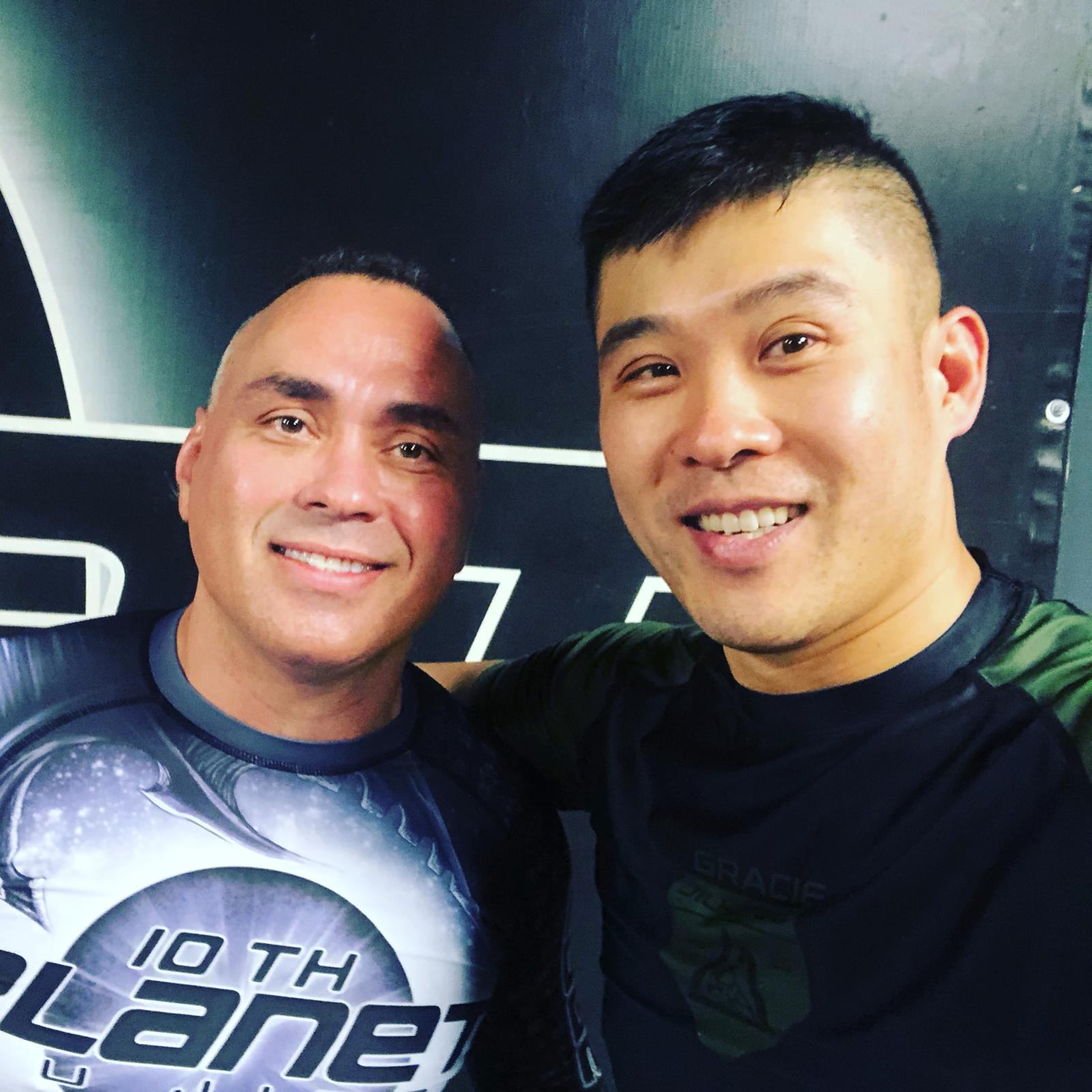 Peter Leung training with Eddie Bravo of 10th Planet Jiu-Jitsu
