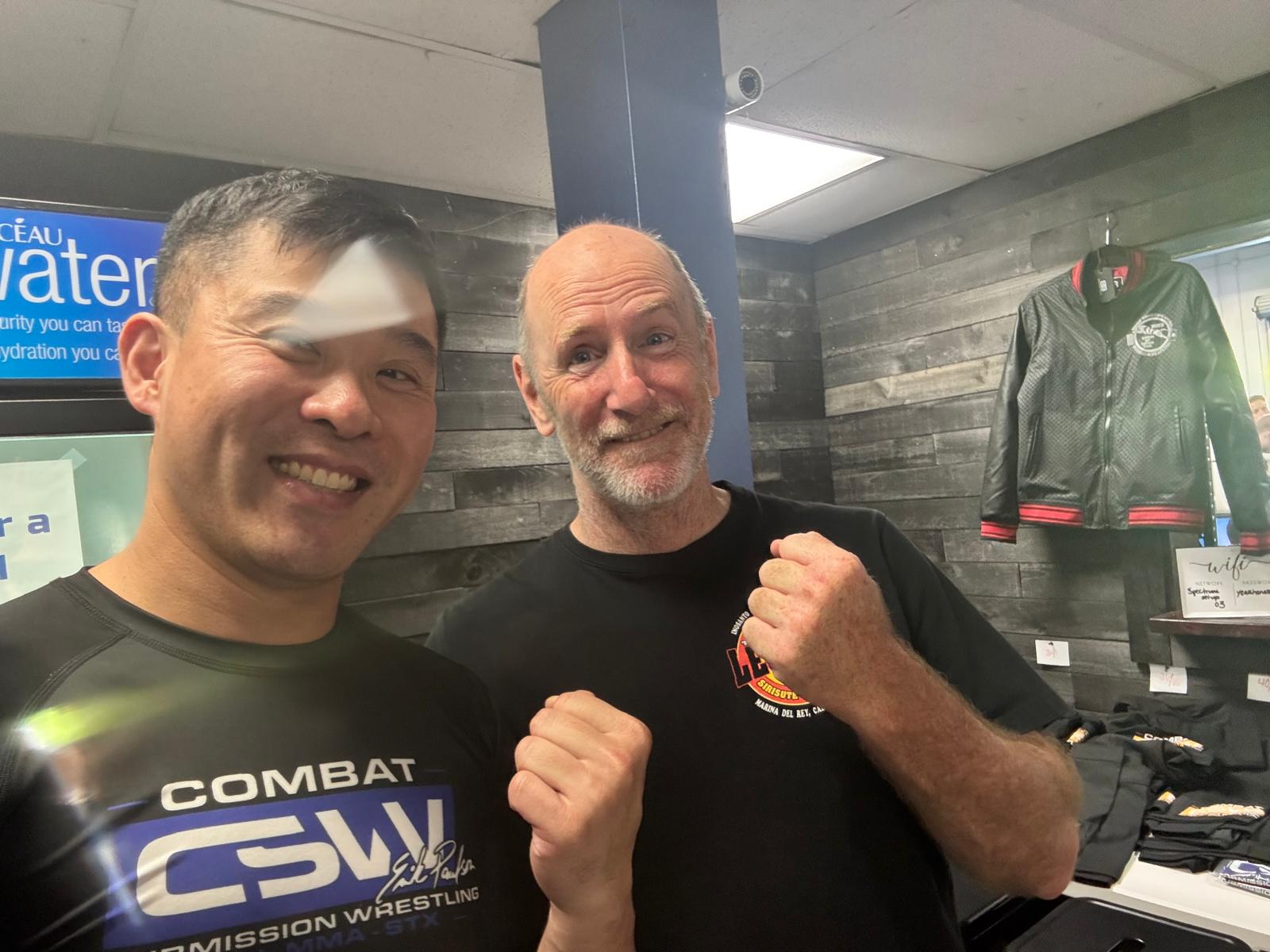 Peter Leung with Guro Joel Clark, senior Inosanto instructor